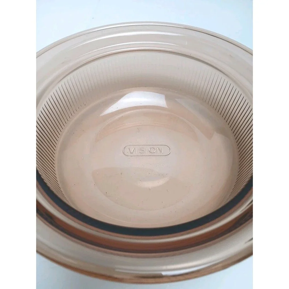 Vintage Visions Corning Ware V-30-B 24oz Amber Glass Casserole Dish w/ V-1-C Lid